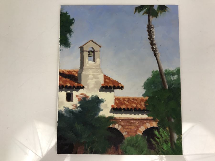 Original Plein Air Painting On Board Unsigned By Hollywood Art Director 10' X 8' [Photo 1]