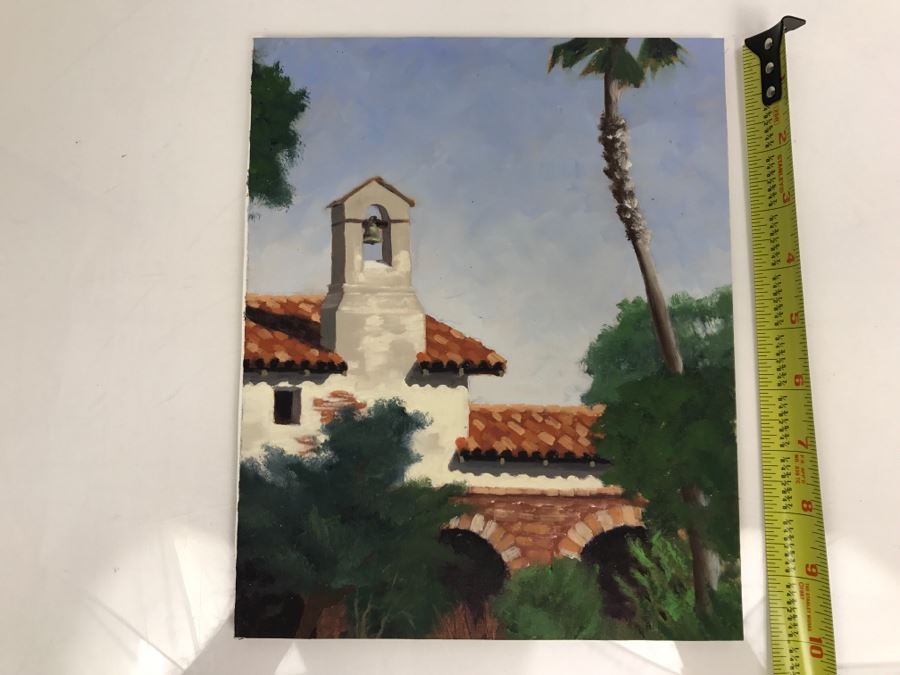 Original Plein Air Painting On Board Unsigned By Hollywood Art Director 10' X 8' [Photo 3]