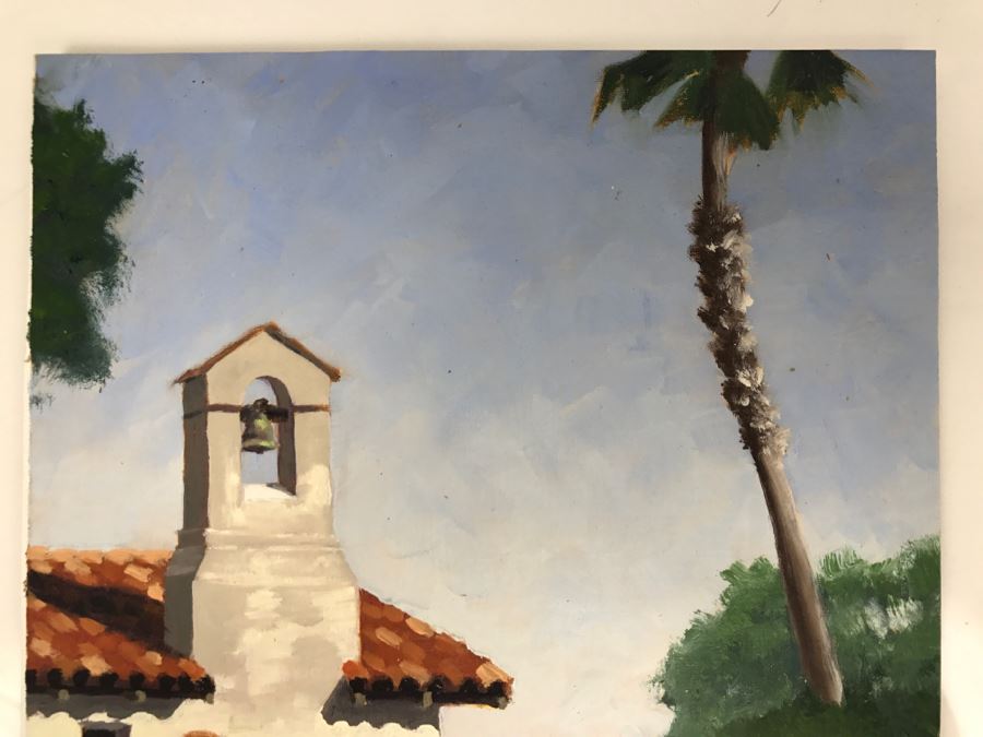 Original Plein Air Painting On Board Unsigned By Hollywood Art Director 10' X 8' [Photo 4]