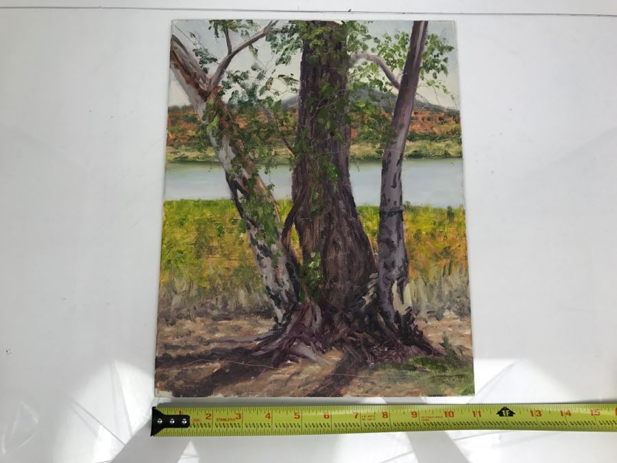 Original Plein Air Painting On Board Unsigned By Hollywood Art Director 14' X 11' [Photo 2]
