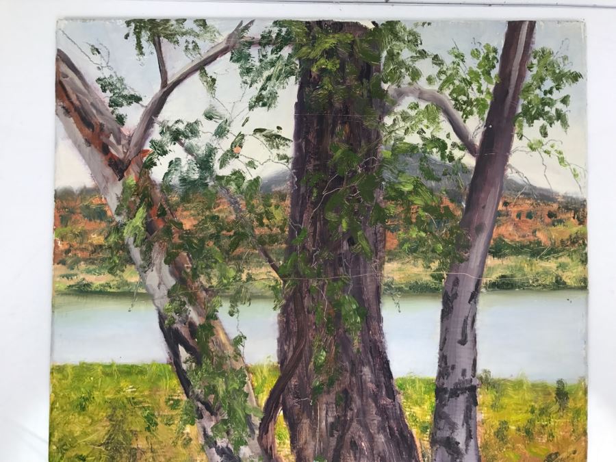 Original Plein Air Painting On Board Unsigned By Hollywood Art Director 14' X 11' [Photo 6]