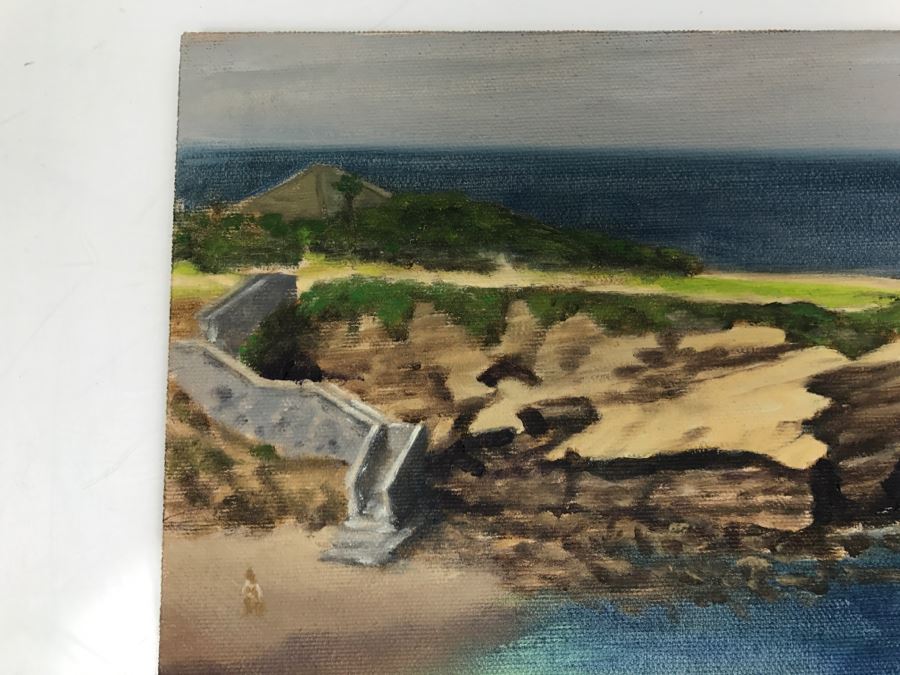 Original Plein Air Painting On Board Of Seascape La Jolla Cove Unsigned By Hollywood Art Director 12' X 9' [Photo 5]