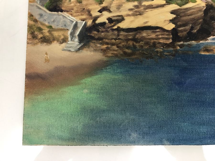 Original Plein Air Painting On Board Of Seascape La Jolla Cove Unsigned By Hollywood Art Director 12' X 9' [Photo 4]
