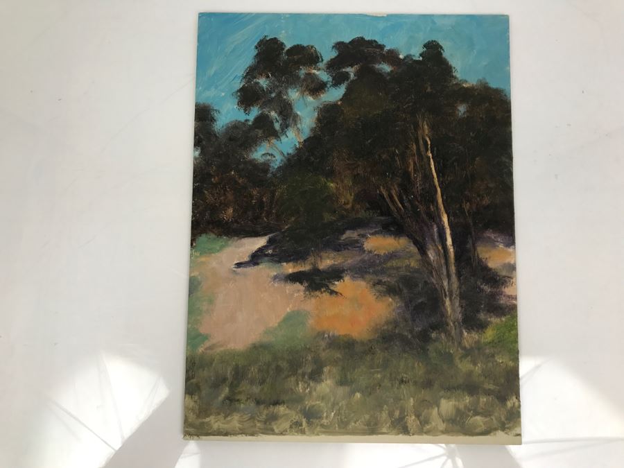 Original Plein Air Painting On Board Unsigned By Hollywood Art Director 12' X 9'
