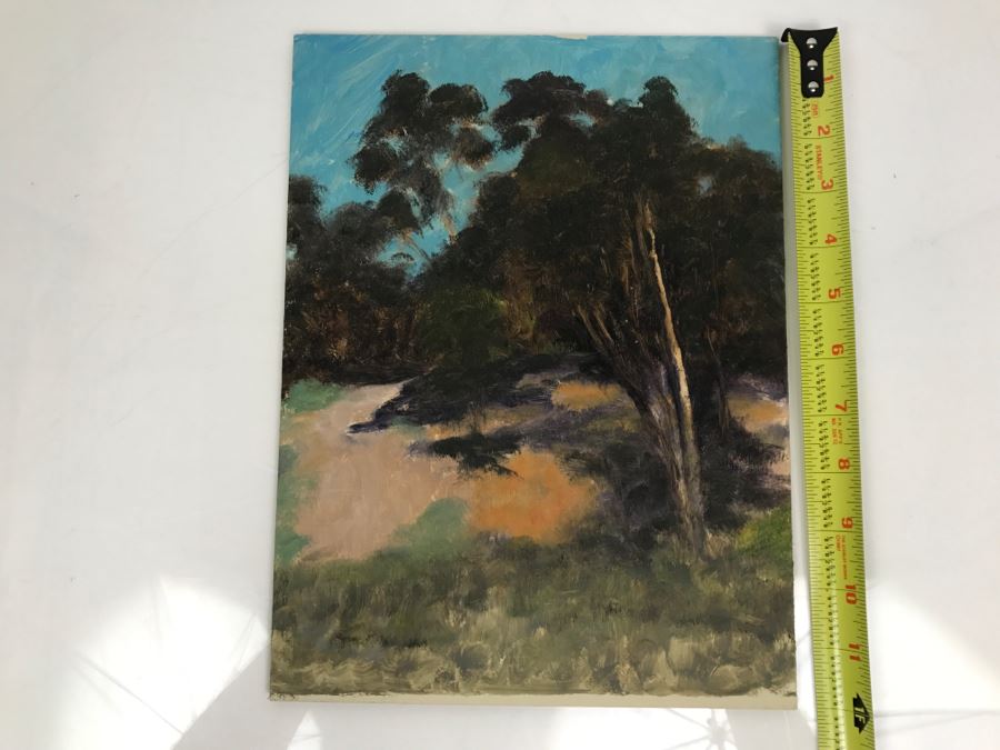 Original Plein Air Painting On Board Unsigned By Hollywood Art Director 12' X 9' [Photo 3]