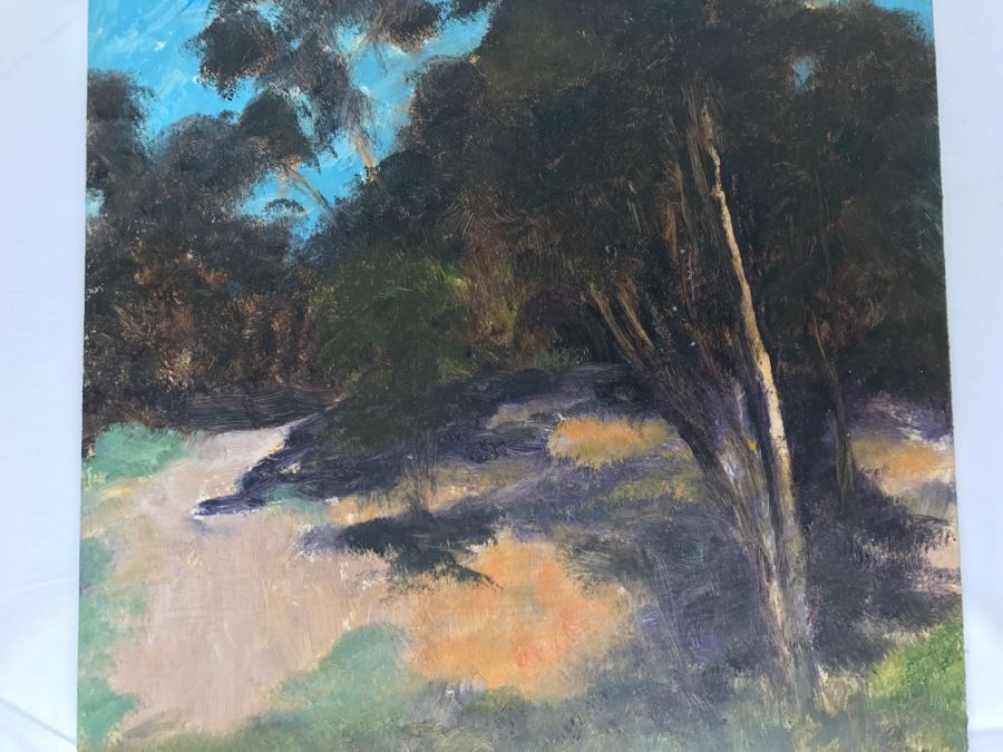 Original Plein Air Painting On Board Unsigned By Hollywood Art Director 12' X 9' [Photo 5]