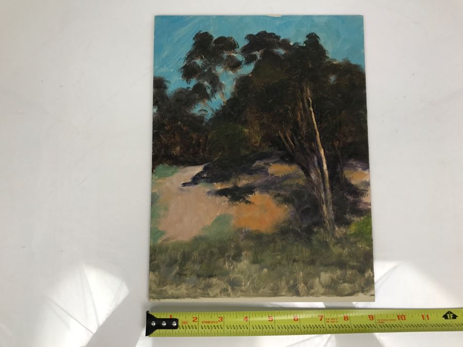 Original Plein Air Painting On Board Unsigned By Hollywood Art Director 12' X 9' [Photo 2]