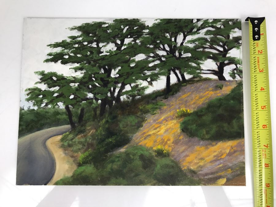 Original Plein Air Painting On Board Unsigned By Hollywood Art Director 12' X 9' [Photo 3]