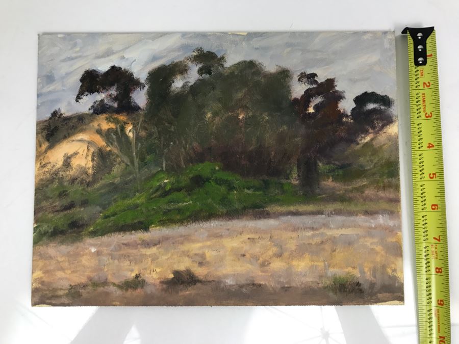 Original Plein Air Painting On Board Unsigned By Hollywood Art Director 12' X 9' [Photo 3]