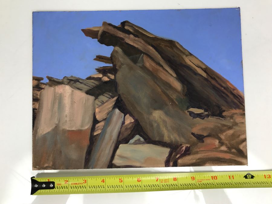 Original Plein Air Painting On Board Unsigned By Hollywood Art Director 12' X 9' [Photo 2]