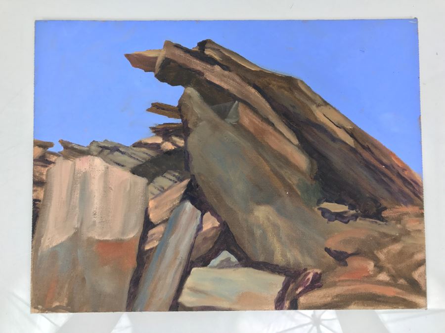 Original Plein Air Painting On Board Unsigned By Hollywood Art Director 12' X 9' [Photo 1]