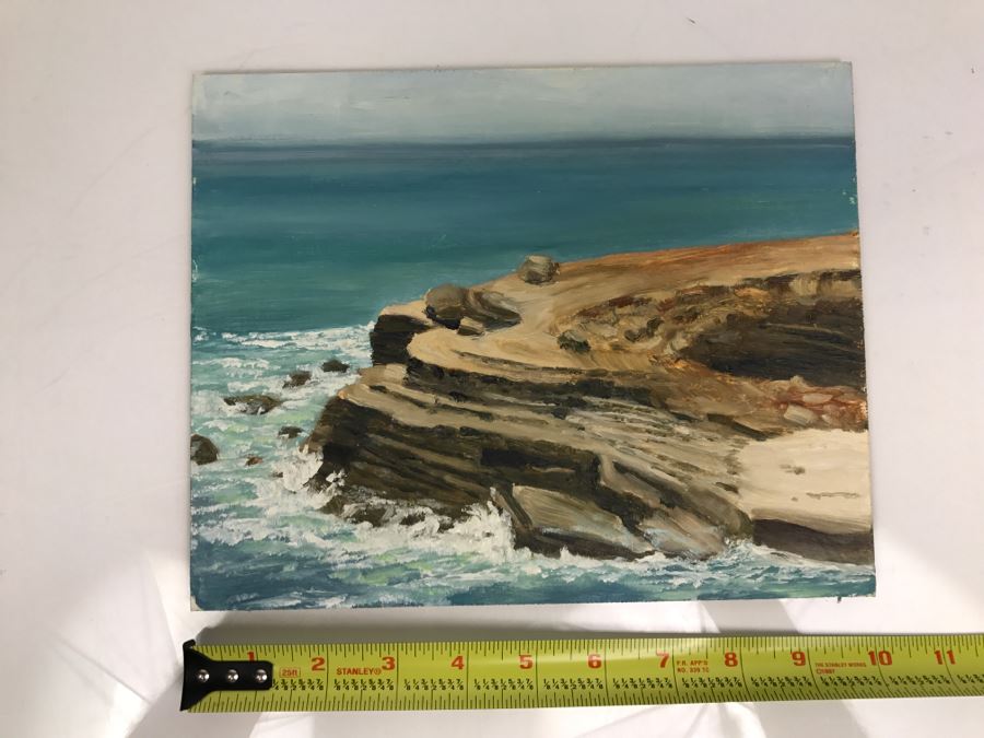 Original Plein Air Painting On Board Of Seascape Unsigned By Hollywood Art Director 10' X 8' [Photo 2]