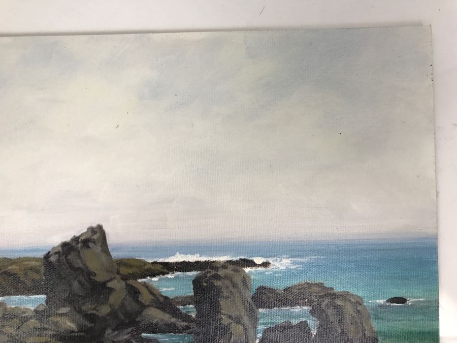 Original Plein Air Painting On Board Of Seascape Unsigned By Hollywood Art Director 12' X 9' [Photo 7]