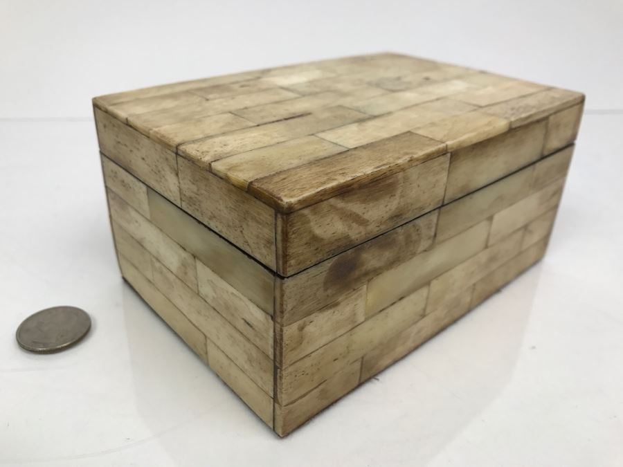 Vintage Bone Inlay Box And Signed Fossil Stone Jar With Lid By Pacheco Anderson 1 Of 1 [Photo 12]