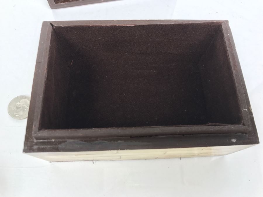 Vintage Bone Inlay Box And Signed Fossil Stone Jar With Lid By Pacheco Anderson 1 Of 1 [Photo 14]