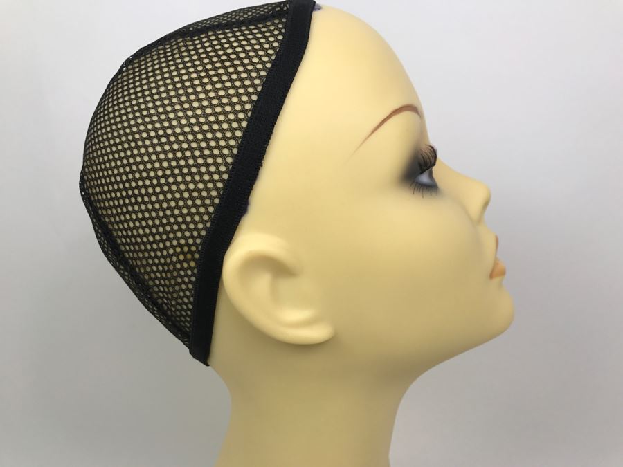 Vinyl Mannequin Head With Hair Net 17' Tall Cosmetology, Hair Stylist, Wig [Photo 8]