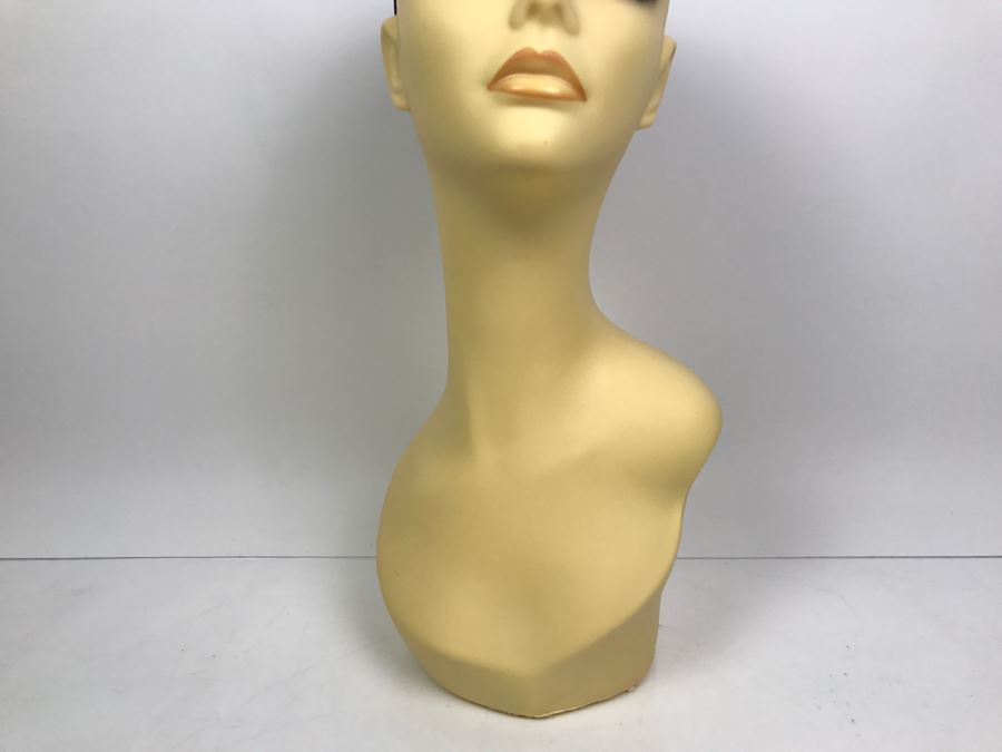 Vinyl Mannequin Head With Hair Net 17' Tall Cosmetology, Hair Stylist, Wig [Photo 4]