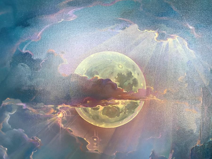 John Pitre Limited Edition Giclee Hand Signed Titled 'Through a Moonlit Dream' 36' X 42' 18 Of 375 Estimate $2,400 [Photo 10]