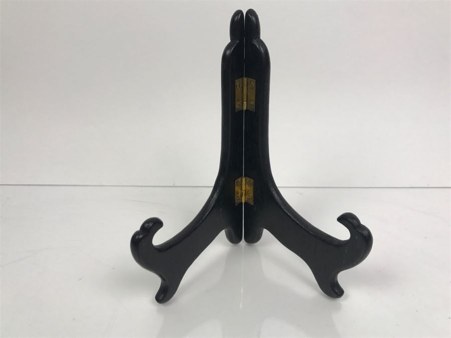 Japanese Porcelain Plate Hand Painted In Hong Kong A.C.F. With Wooden Stand [Photo 12]