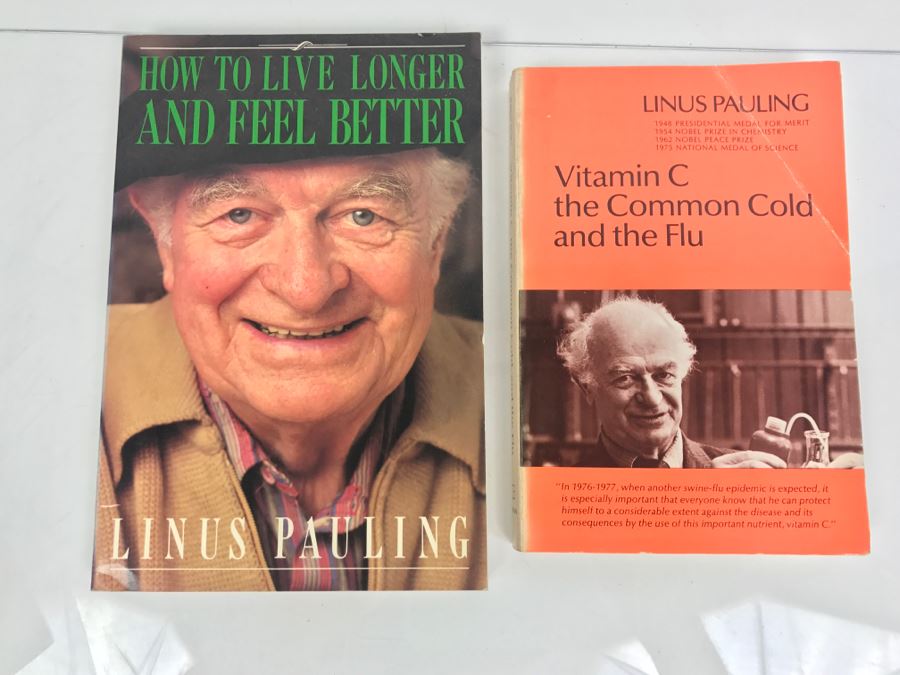 Pair Of Linus Pauling Signed Books Nobel Peace Prize Winner