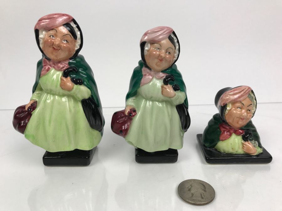 Collection Of (3) Various Sized Royal Doulton Figurines Of Sairey Gamp [Photo 1]