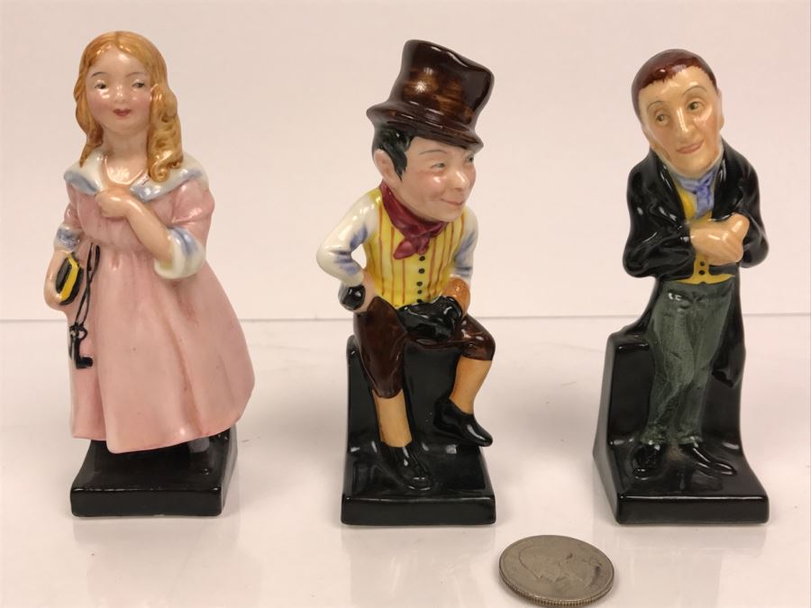Collection Of (3) 'Old' Bone China Mark Royal Doulton Miniature Figurines Of Uriah Heep, Sam Weller And Little Nell [Photo 1]