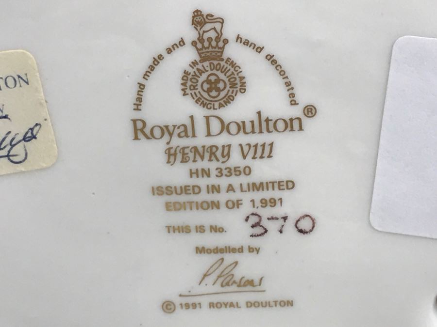 Royal Doulton Henry VIII HN3350 Limited Edition 370 Of 1,991 Retailed For $2,500 [Photo 17]