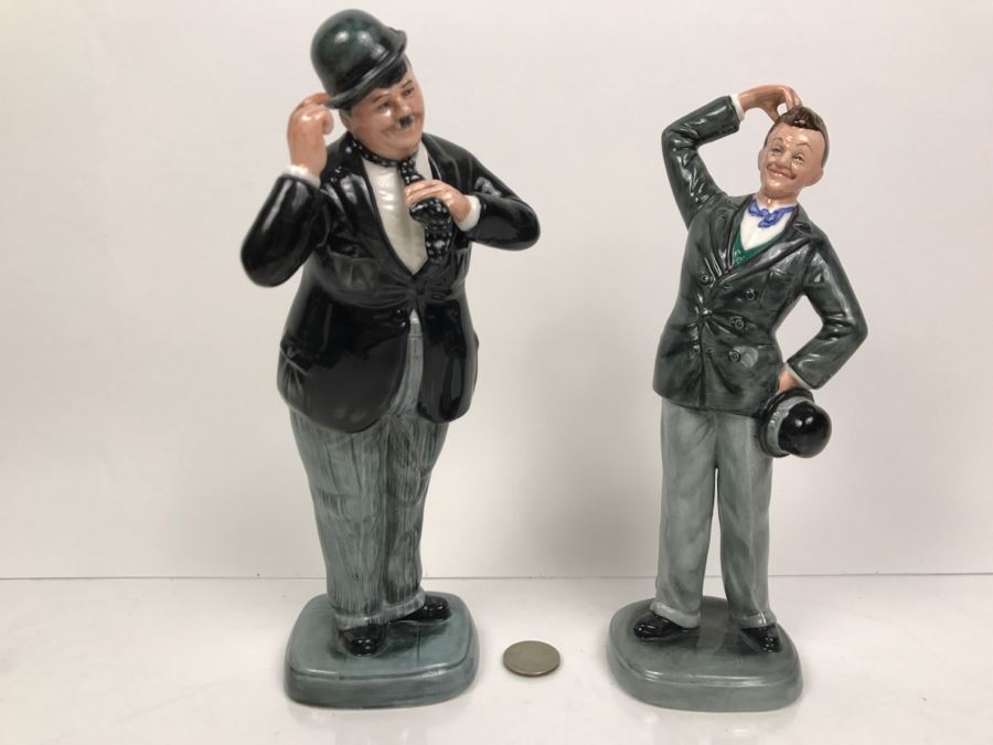 laurel and hardy bronze figurines