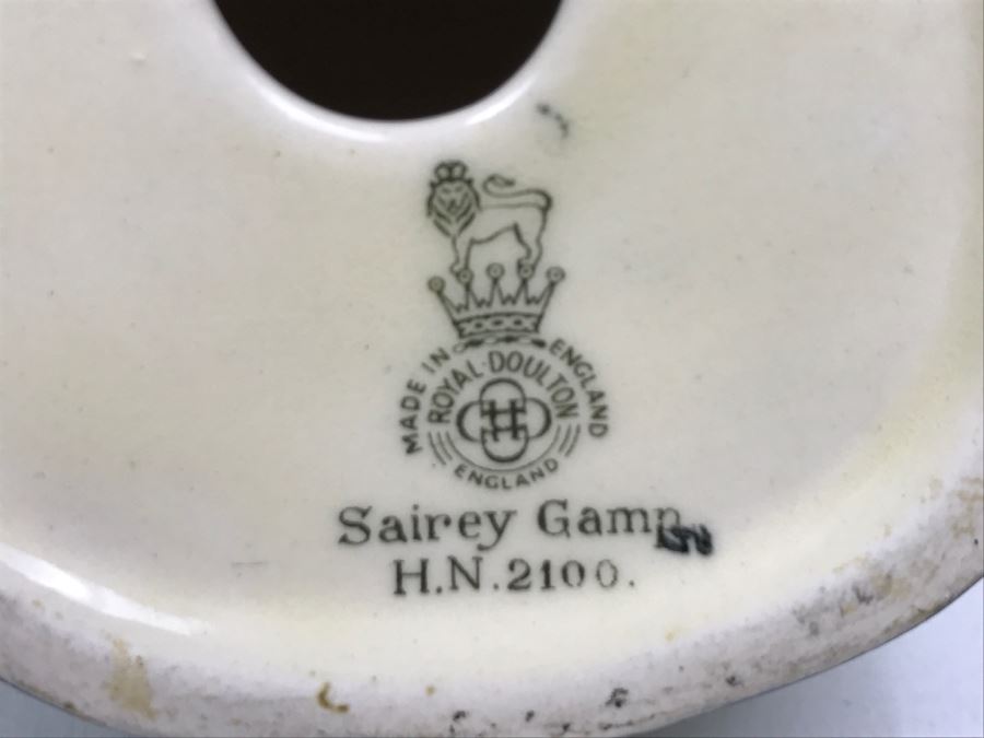 Pair Of Royal Doulton Figurines Of 'Sairey Gamp' HN558 (Has Hairline Cracks) And HN2100 [Photo 13]