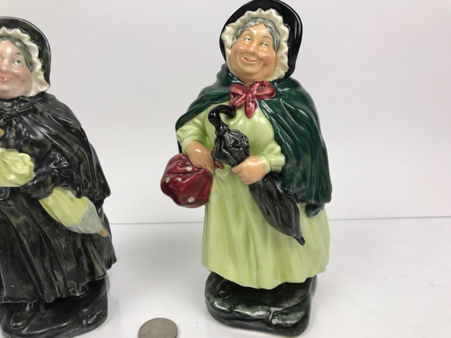 Pair Of Royal Doulton Figurines Of 'Sairey Gamp' HN558 (Has Hairline Cracks) And HN2100 [Photo 3]