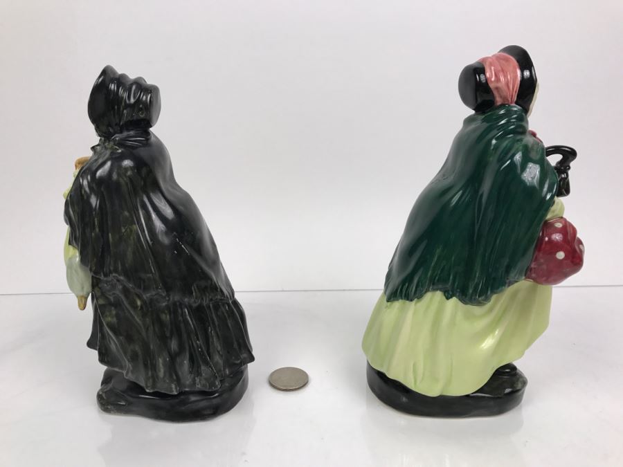 Pair Of Royal Doulton Figurines Of 'Sairey Gamp' HN558 (Has Hairline Cracks) And HN2100 [Photo 10]