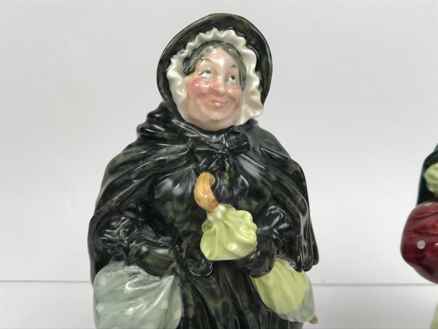 Pair Of Royal Doulton Figurines Of 'Sairey Gamp' HN558 (Has Hairline Cracks) And HN2100 [Photo 6]