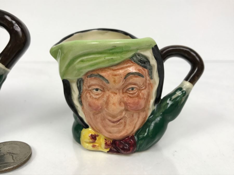 Pair Of Royal Doulton Miniature Toby Mugs Of 'Sairey Gamp' D6045 And D5451 [Photo 5]
