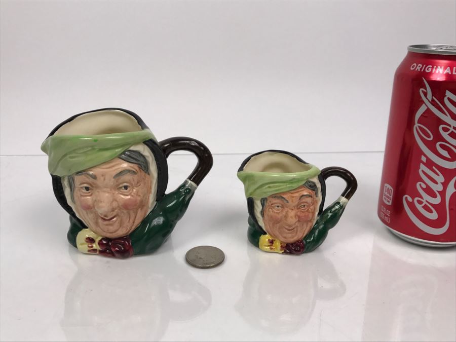 Pair Of Royal Doulton Miniature Toby Mugs Of 'Sairey Gamp' D6045 And D5451 [Photo 1]