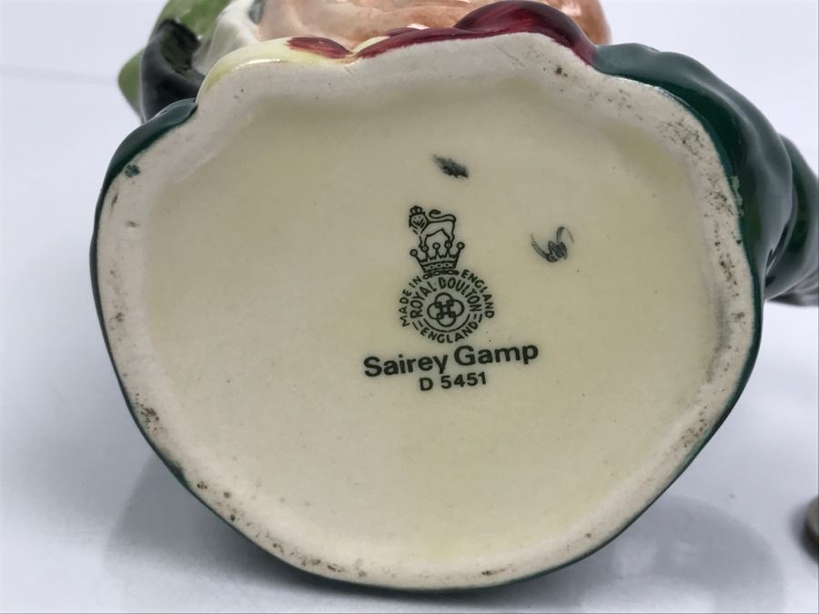 Pair Of Royal Doulton Miniature Toby Mugs Of 'Sairey Gamp' D6045 And D5451 [Photo 12]