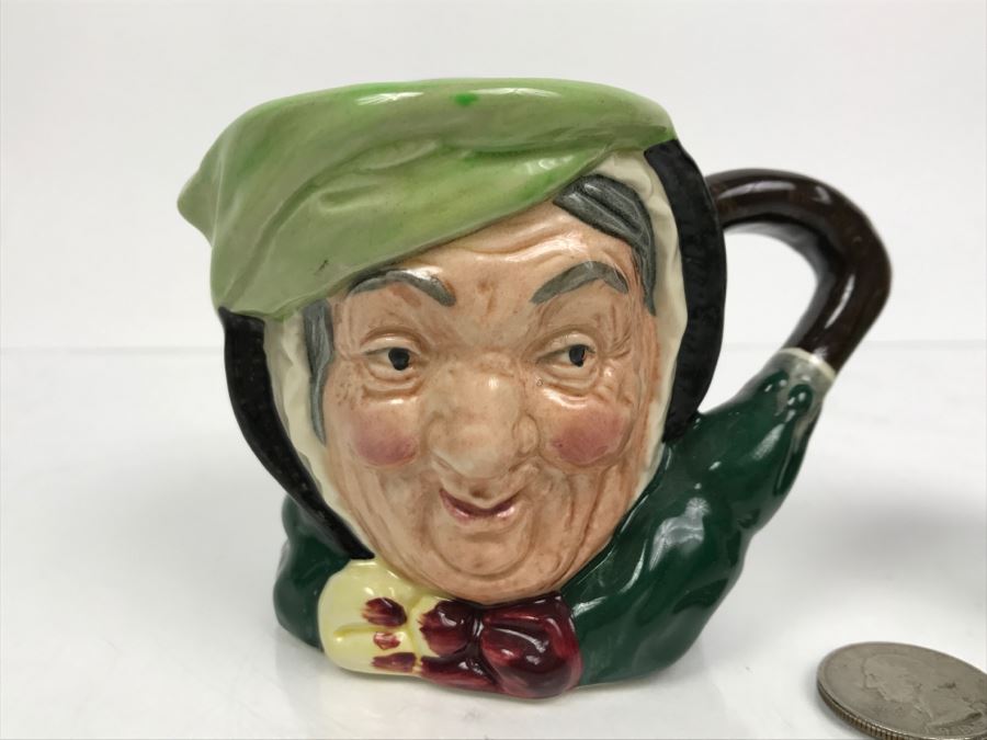 Pair Of Royal Doulton Miniature Toby Mugs Of 'Sairey Gamp' D6045 And D5451 [Photo 3]