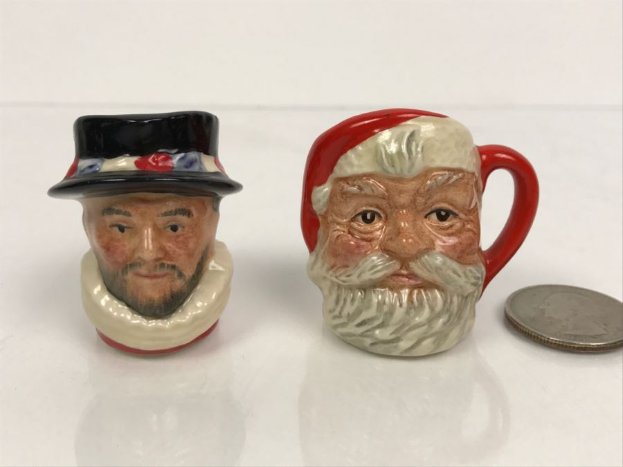 Royal Doulton Miniature Mini Toby Mugs Beefeater Exclusive For RDICC D6806 And Santa Claus D6950 [Photo 1]