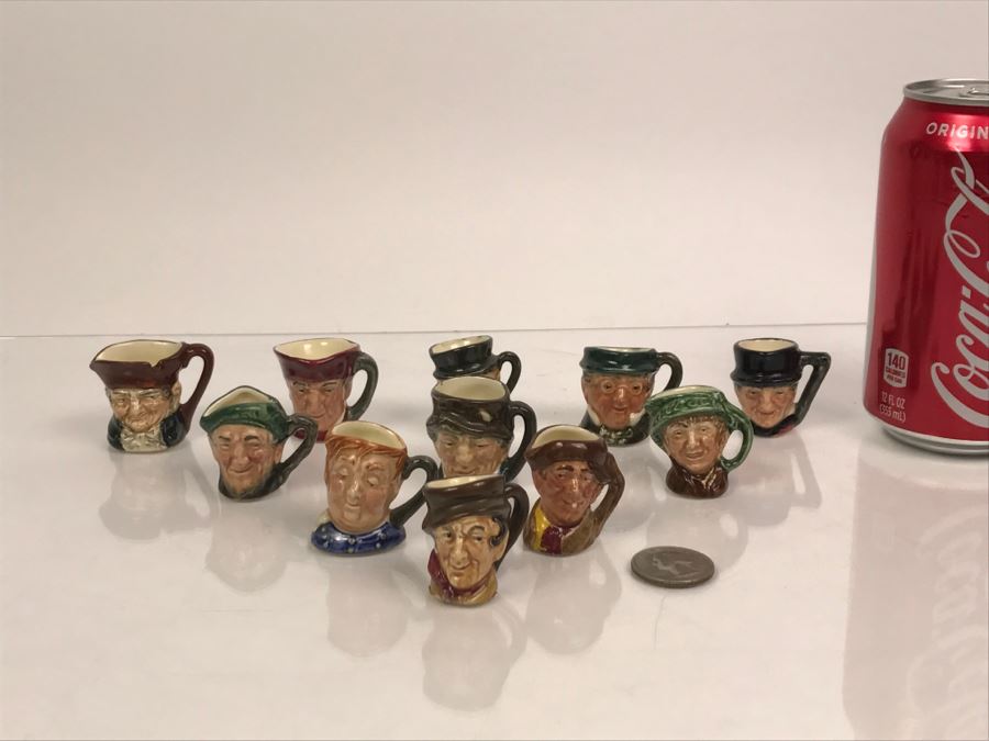 Collection Of (11) Old Royal Doulton Miniature Mini Toby Mugs - Leading Mug Sam Weller Was Priced At $125 - See Photos [Photo 6]