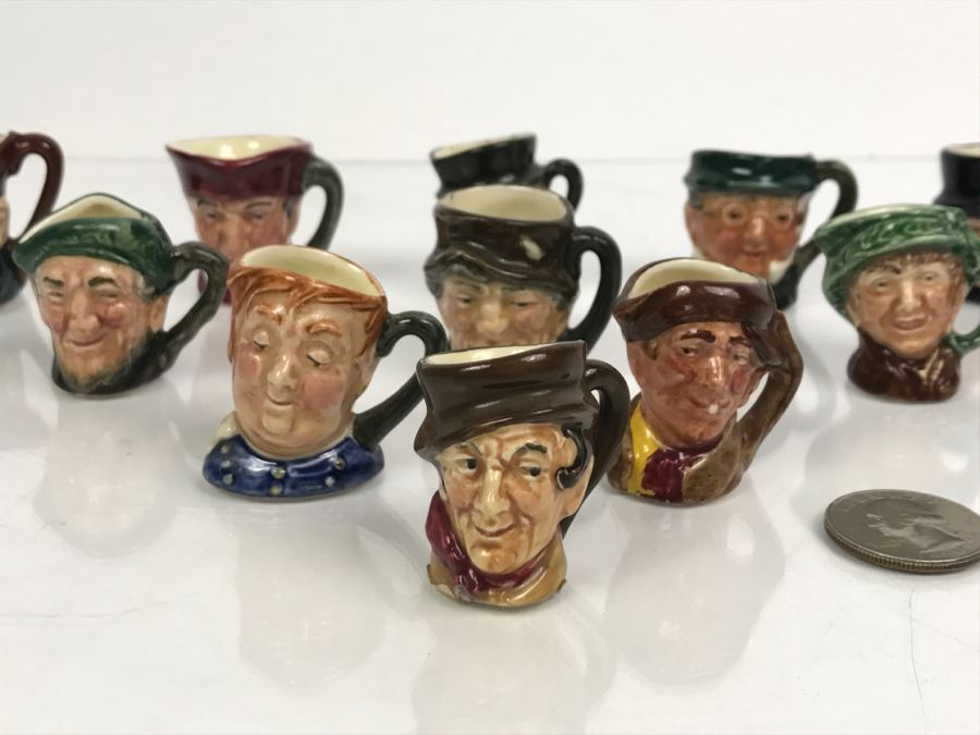 Collection Of (11) Old Royal Doulton Miniature Mini Toby Mugs - Leading ...