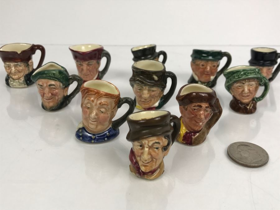 Collection Of (11) Old Royal Doulton Miniature Mini Toby Mugs - Leading Mug Sam Weller Was Priced At $125 - See Photos [Photo 3]