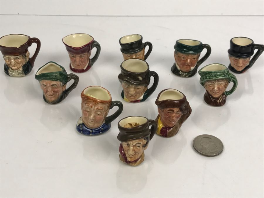 Collection Of (11) Old Royal Doulton Miniature Mini Toby Mugs - Leading Mug Sam Weller Was Priced At $125 - See Photos [Photo 5]