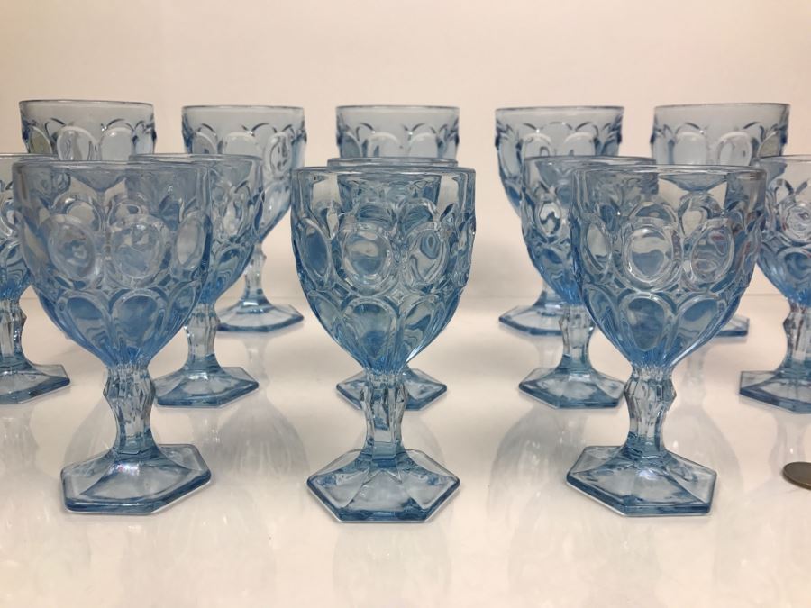 Collection Of (13) Blue Stemware Glasses [Photo 3]