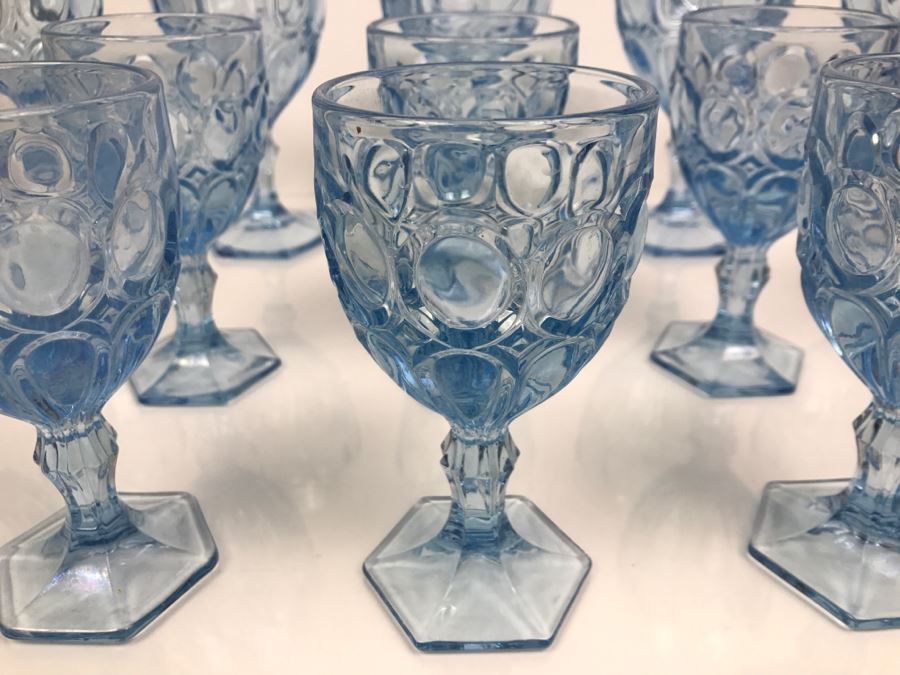 Collection Of (13) Blue Stemware Glasses [Photo 5]