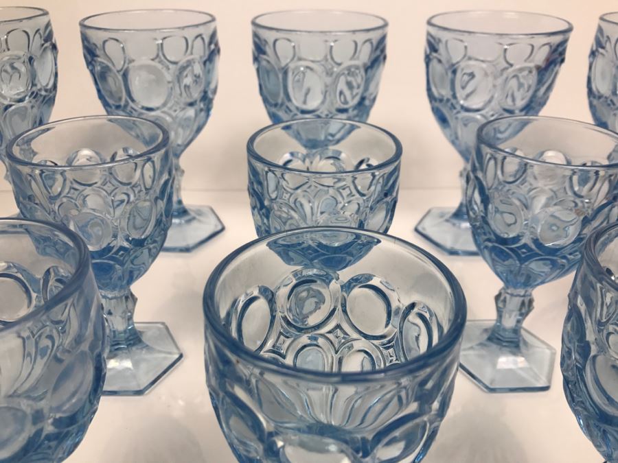 Collection Of (13) Blue Stemware Glasses [Photo 6]