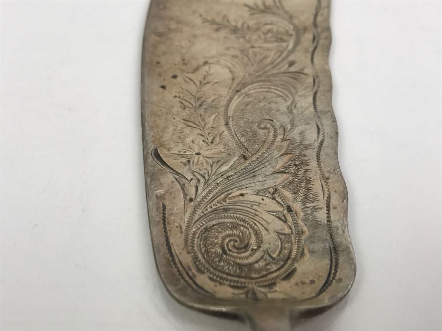 Antique Chased Sterling Silver Cake Server 68g [Photo 6]