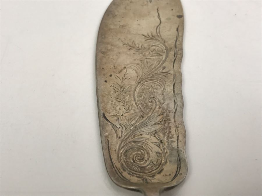 Antique Chased Sterling Silver Cake Server 68g [Photo 5]