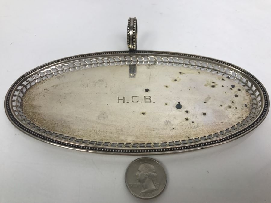 Vintage Washington Sterling Silver Handled Oval Tray 109g