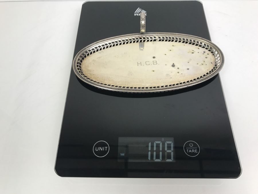Vintage Washington Sterling Silver Handled Oval Tray 109g [Photo 11]