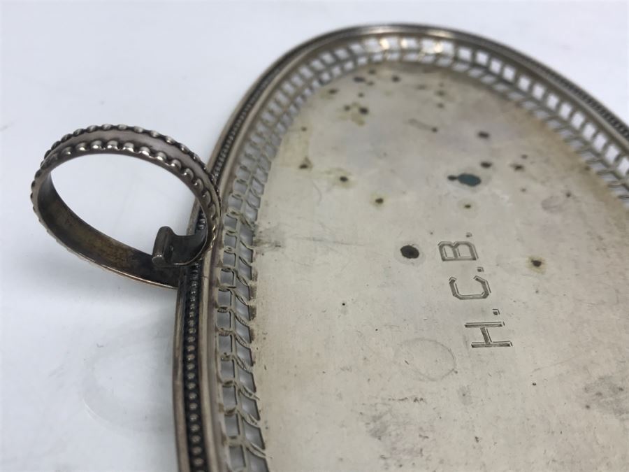Vintage Washington Sterling Silver Handled Oval Tray 109g [Photo 6]