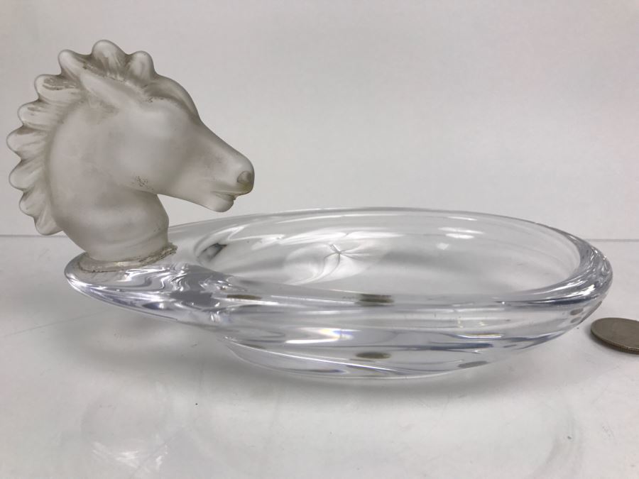 Vannes Cristal Horse Head Glass Tray Crystal [Photo 1]